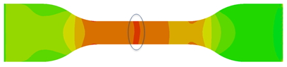 Severe necking phenomenon can be observed in Z-displacement contour figure