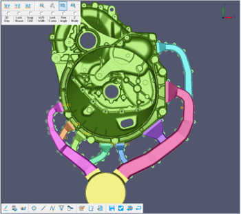 Step 4: Runners, in-gates and sprue are created with design sheet values in 3D in a single click. Adjust, if required.