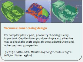 Checking draft angle and thickness distribution of plastic ejection part