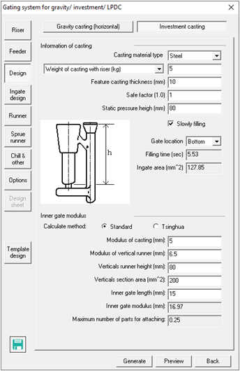 Gating Design Advisor for investment casting